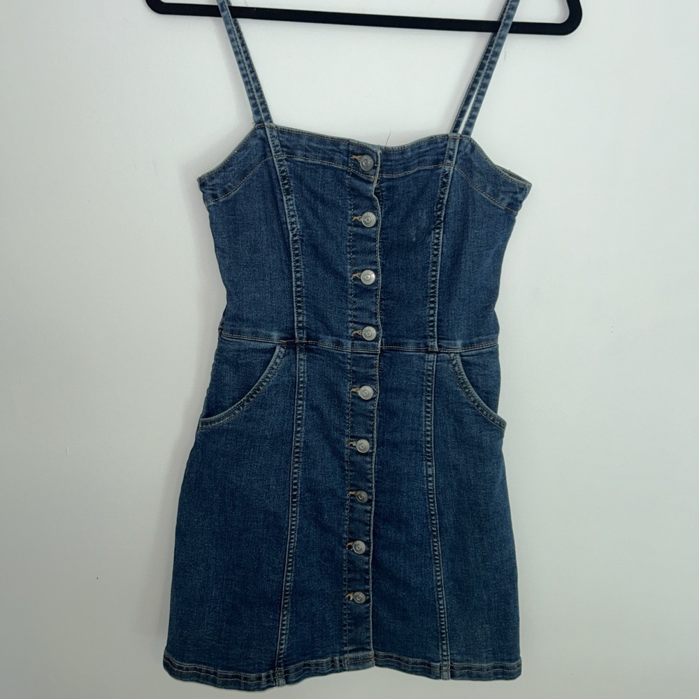 Divided Jean Dress Women's Xs Denim Pockets Button Summer